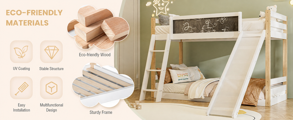 Wooden High Sleeper Bed with Slide and Storage Stairs – 90 × 190 cm — detail 18