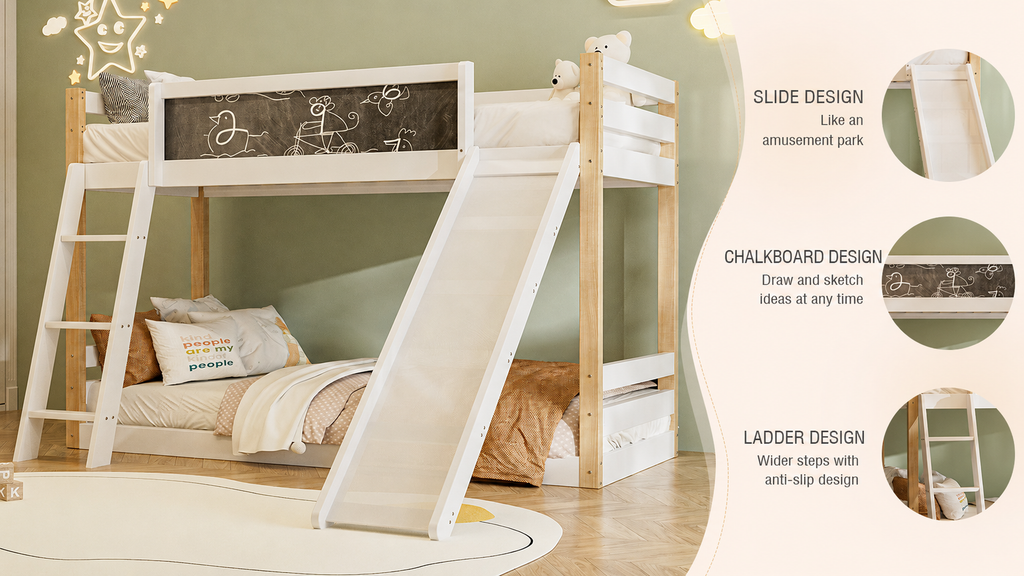 Wooden High Sleeper Bed with Slide and Storage Stairs – 90 × 190 cm — detail 12