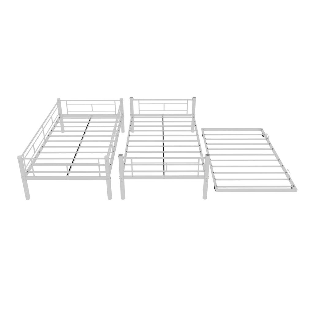 White Metal Bunk Bed with Pull-Out Trundle – 90 × 190 cm — detail 21