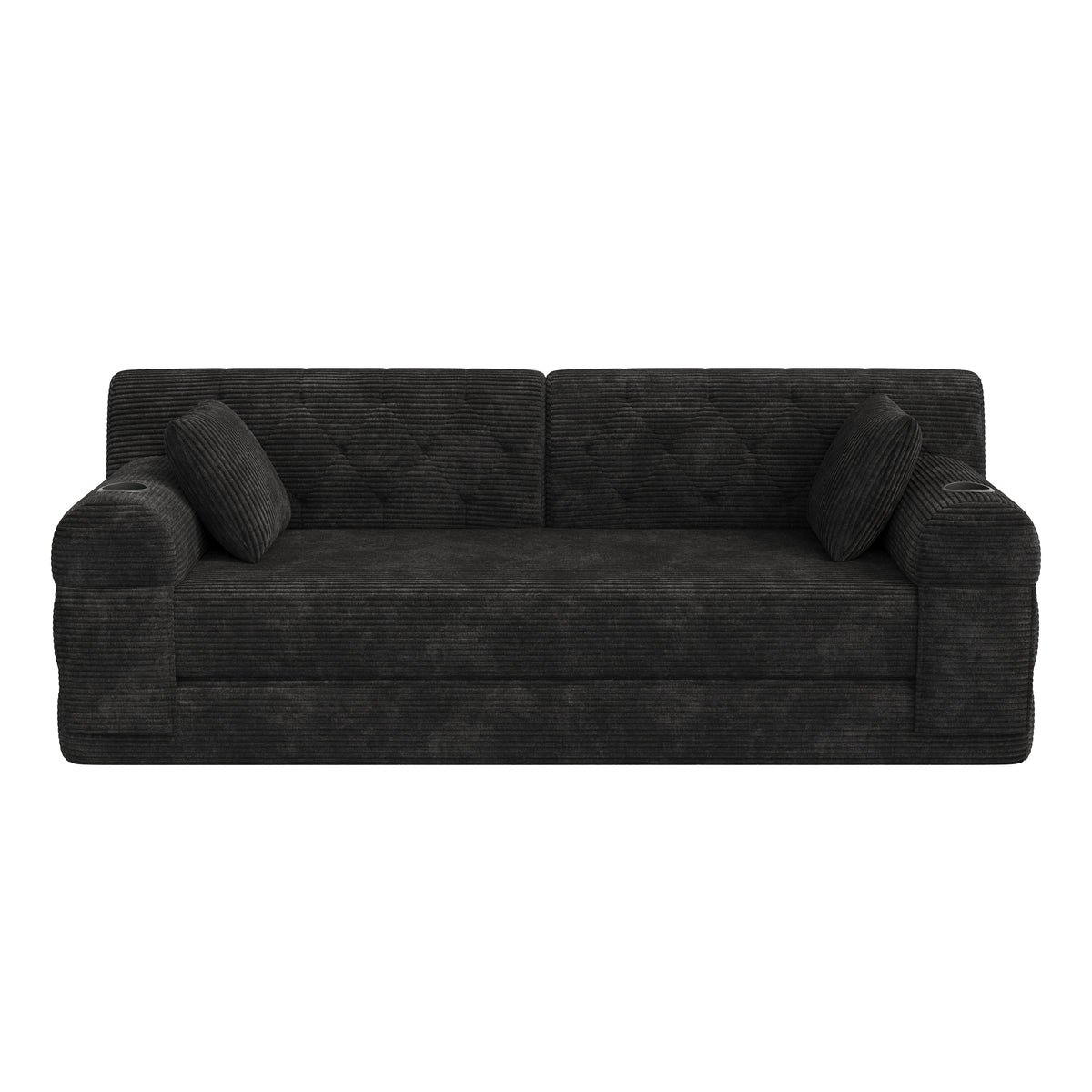 Black Corduroy 3-Seater Sofa Bed — detail 10