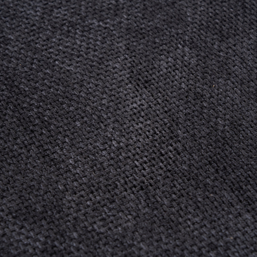 Black Oversized Chenille Chaise Lounge with Pillows — detail 8
