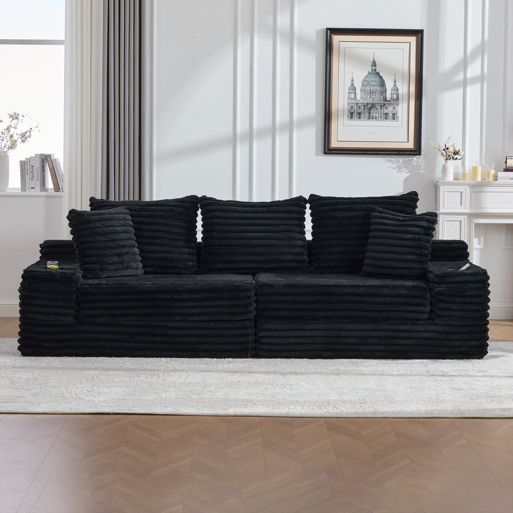 Black Corduroy Sofa Bed — detail 11