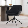 Black Faux Leather Swivel Accent Chair with Auto-Return — product view