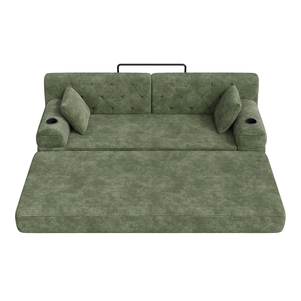 Green Corduroy 3-Seater Sofa Bed — detail 13