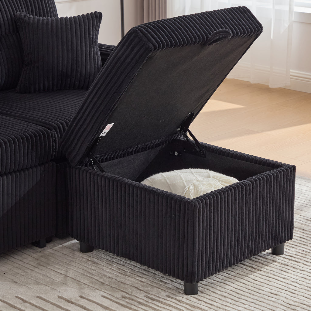 Black Corduroy Sofa Bed — detail 23
