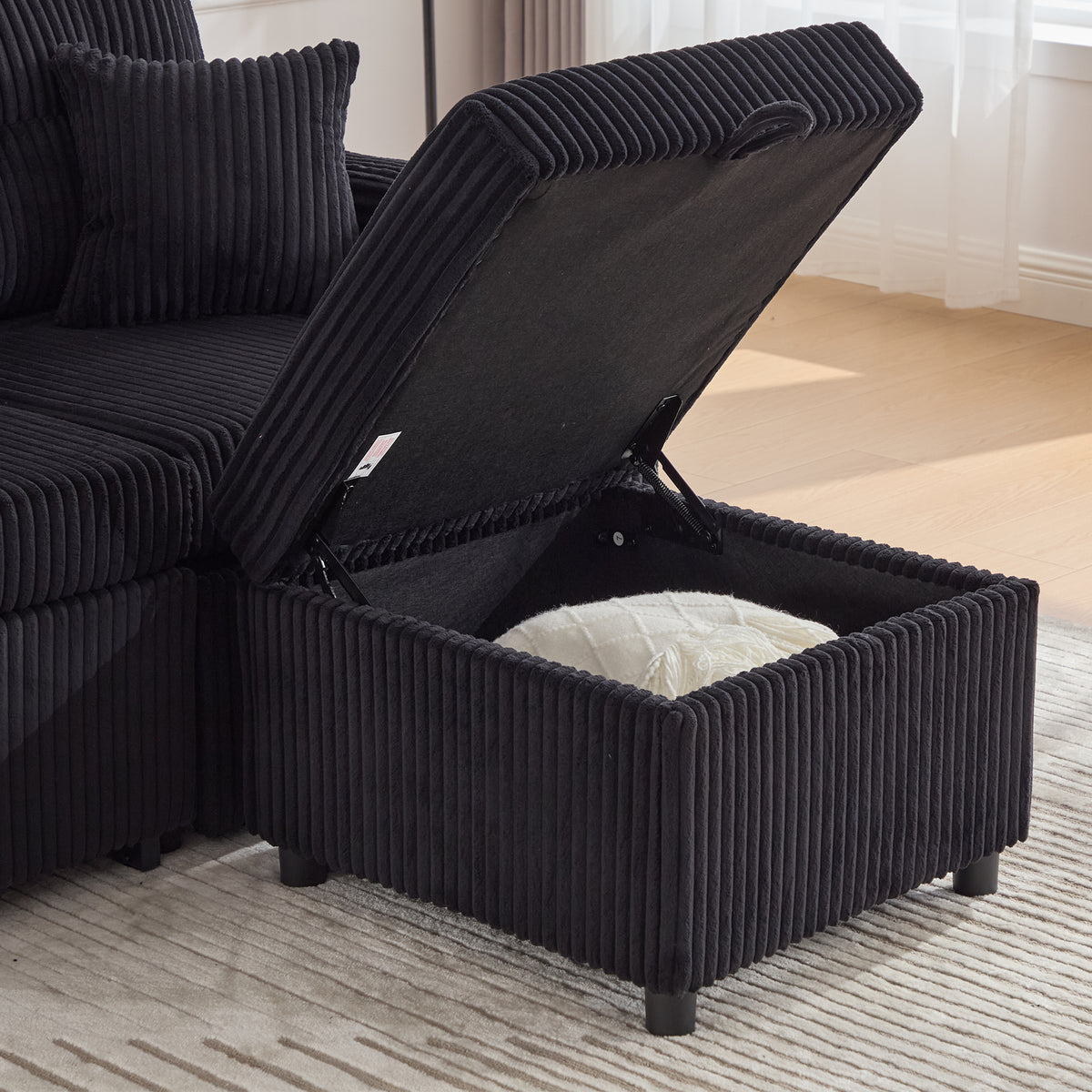 Black Corduroy Sofa Bed — detail 23