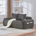 Dark Grey Corduroy 2-Seater Modular Sofa — product view