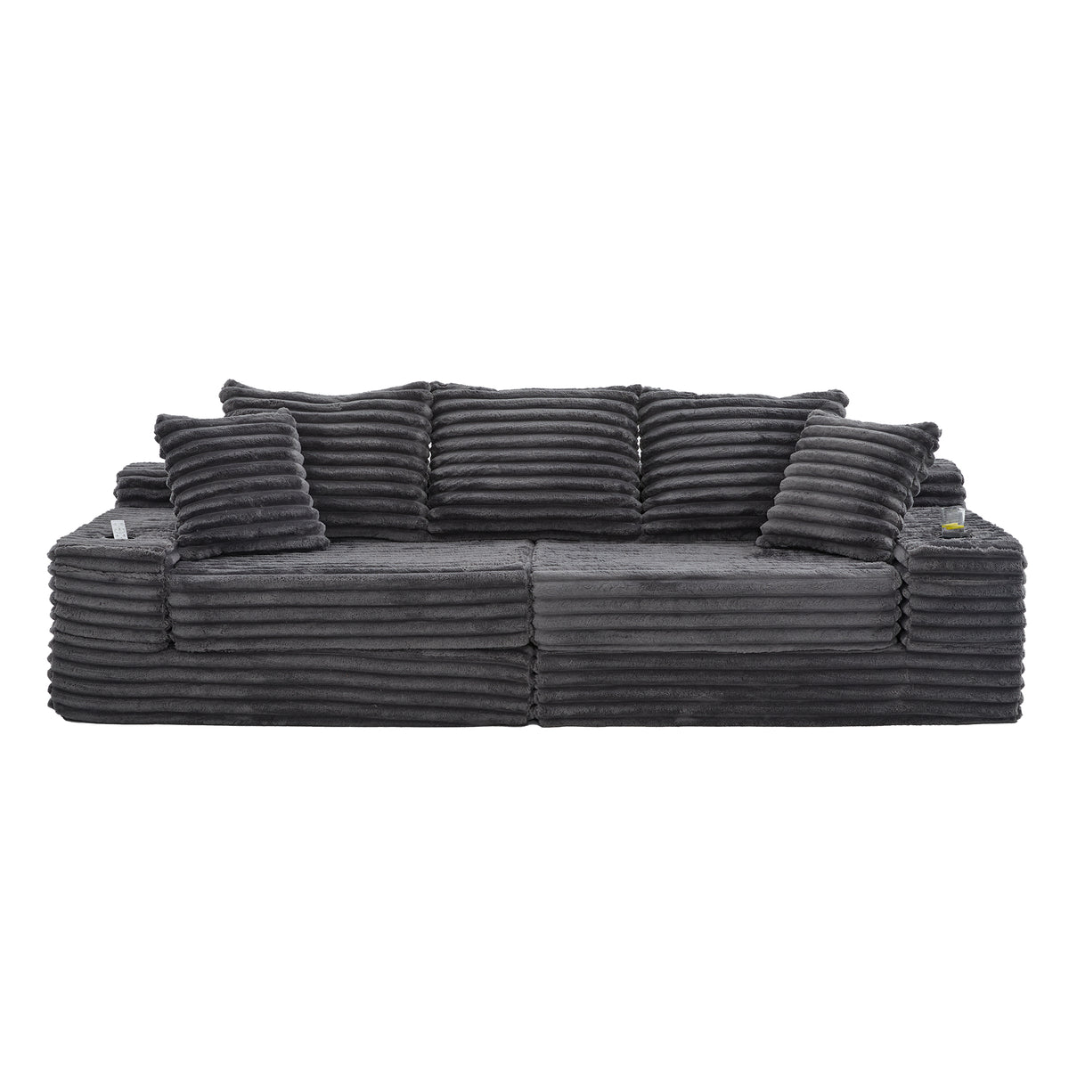 Dark Grey Corduroy Sofa Bed — detail 22