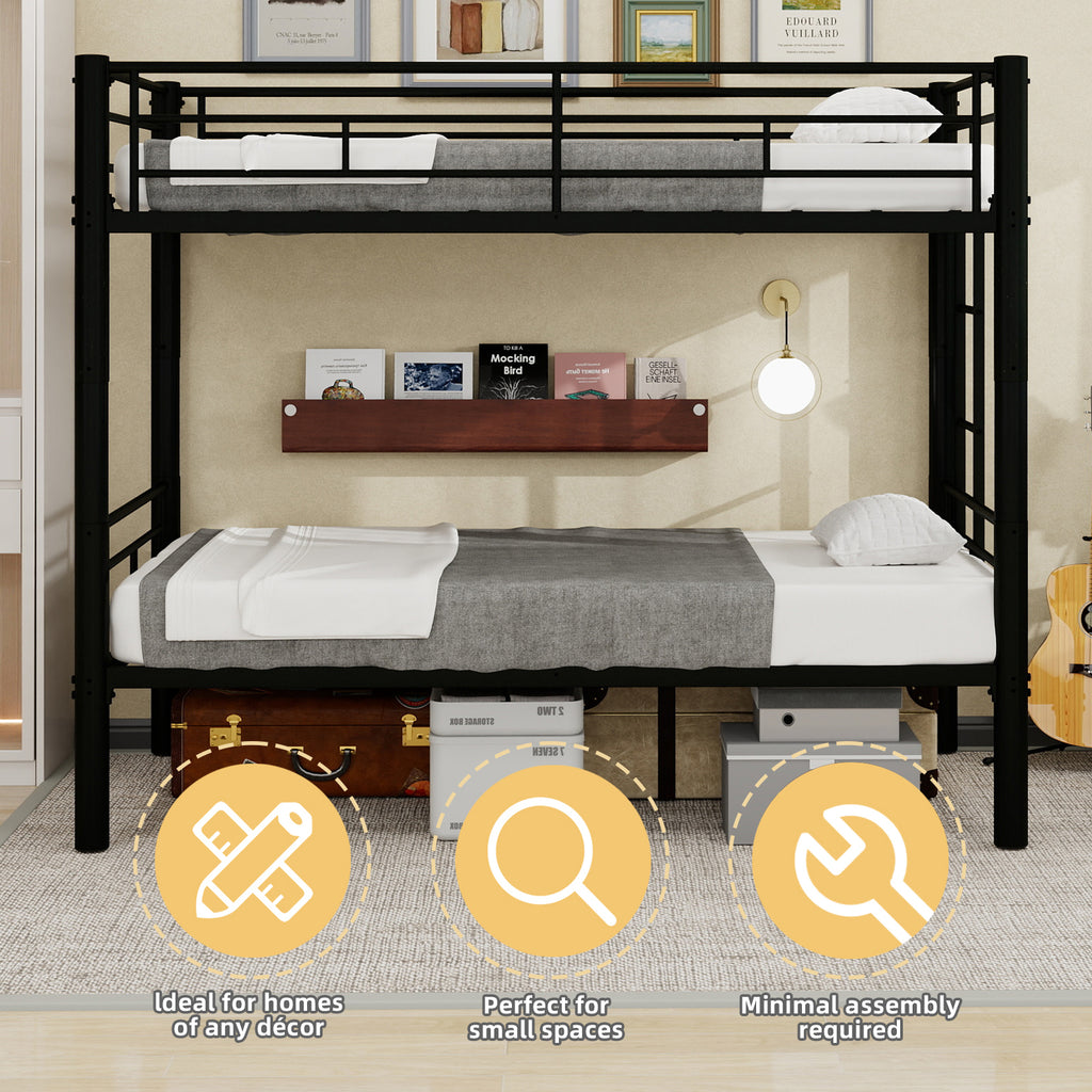 Black Convertible Metal Bunk Bed – 90 × 190 cm — detail 11