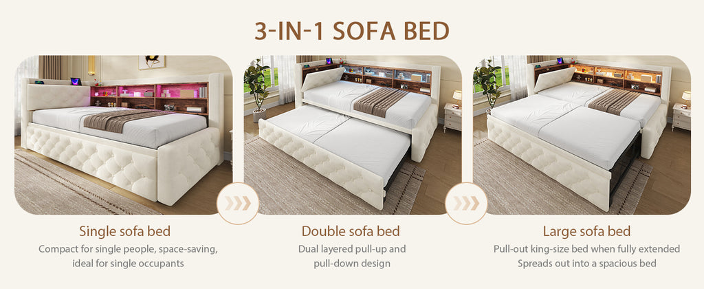 Beige Velvet Storage Bed Frame – 90 × 190 cm — detail 17