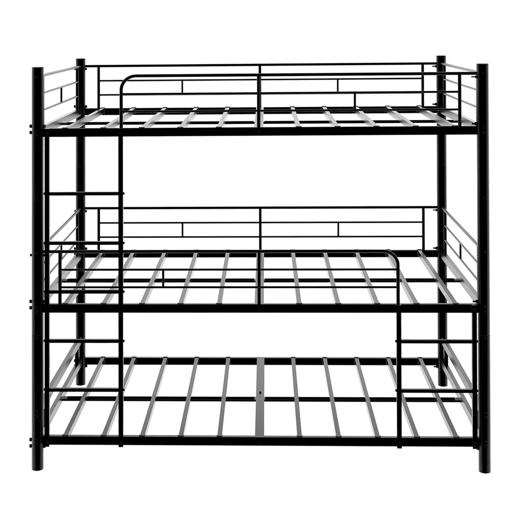 Black Triple Metal Bunk Bed – 90 × 190 cm — detail 12