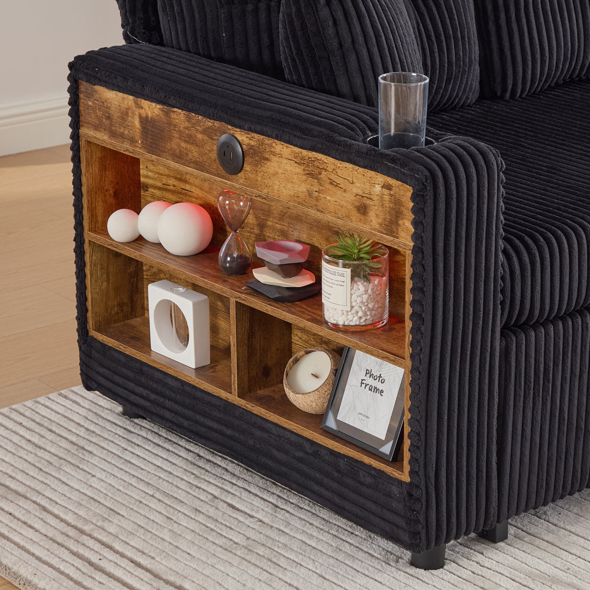 Black Corduroy Sofa Bed — detail 21