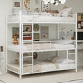 White Triple Metal Bunk Bed – 90 × 190 cm — product view