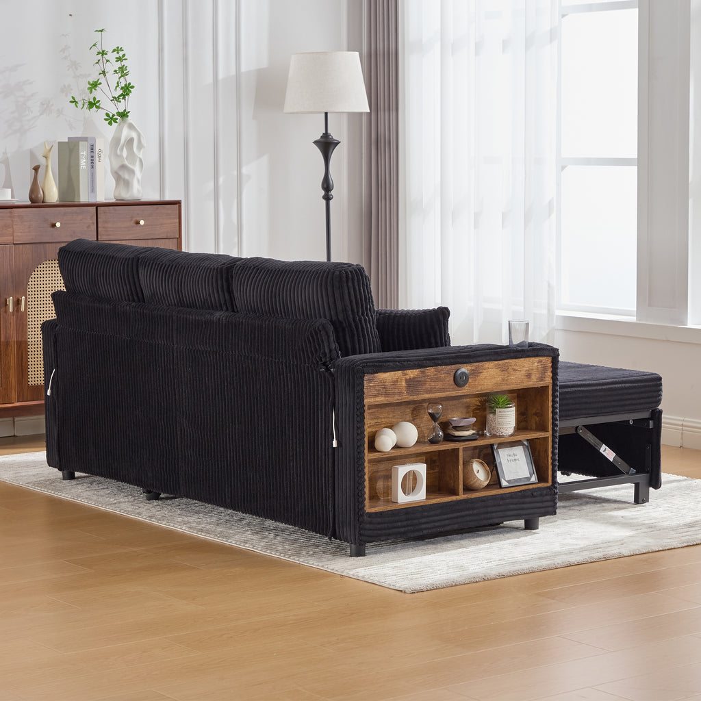 Black Corduroy Sofa Bed — detail 19