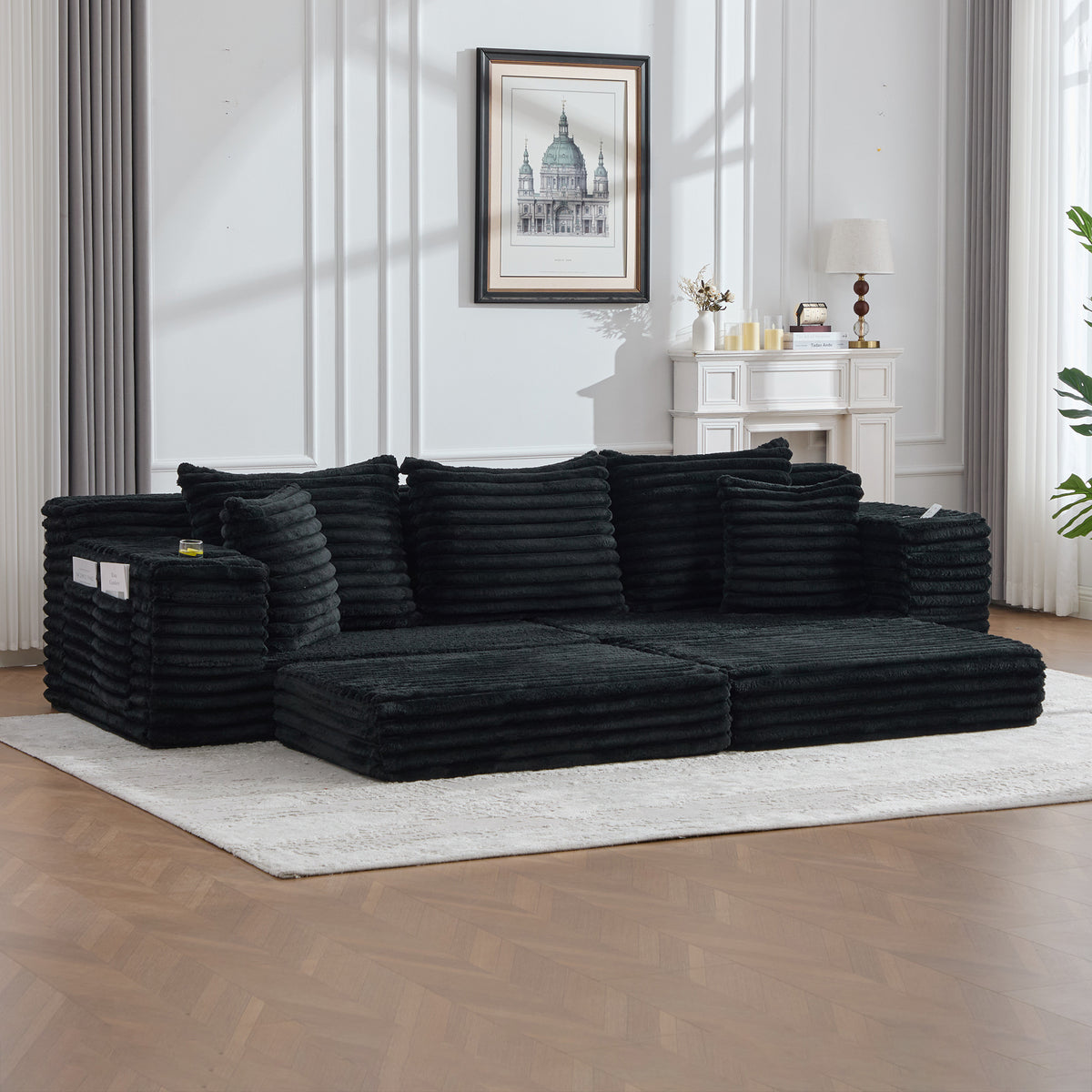 Black Corduroy Sofa Bed — detail 10