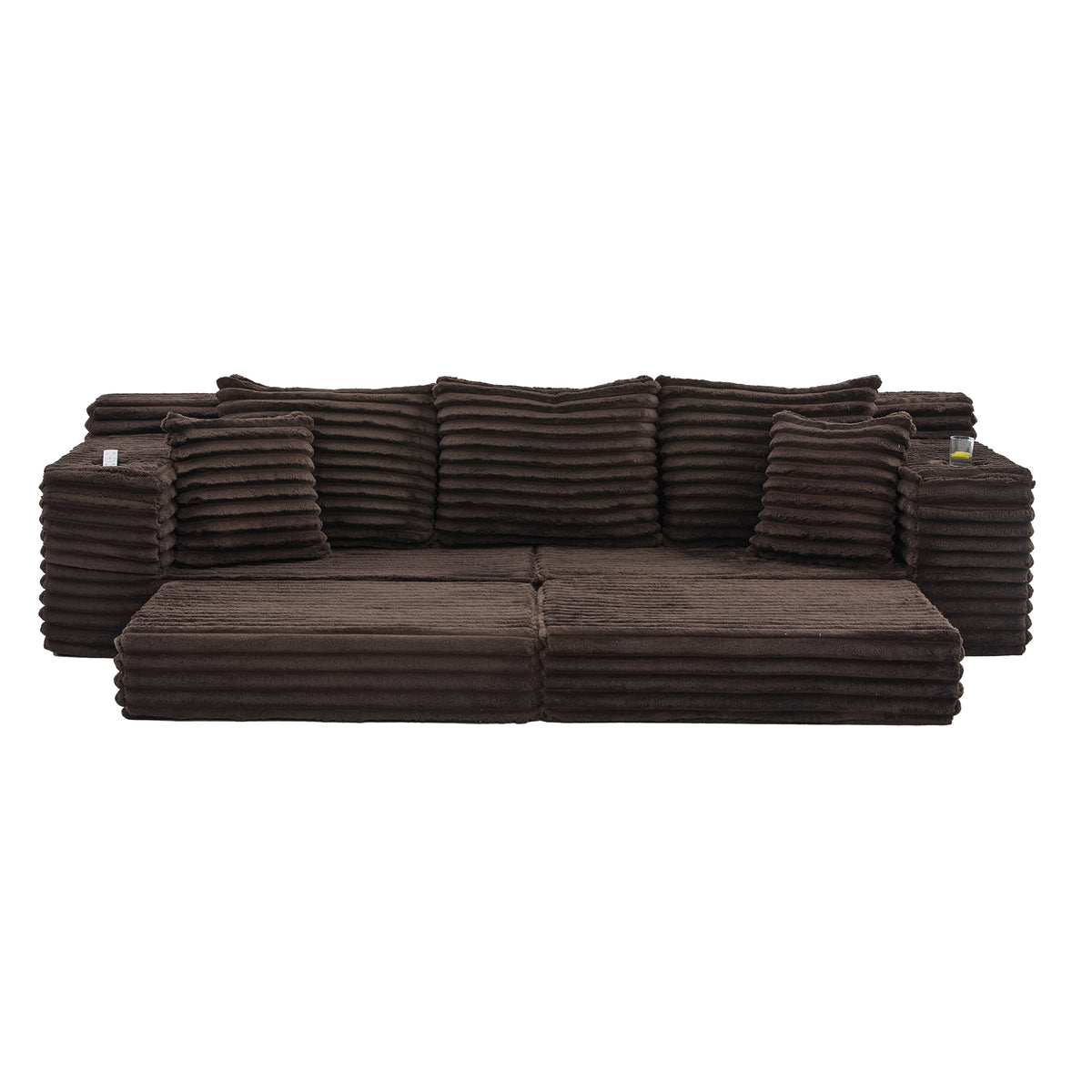 Coffee Corduroy Sofa Bed — detail 22