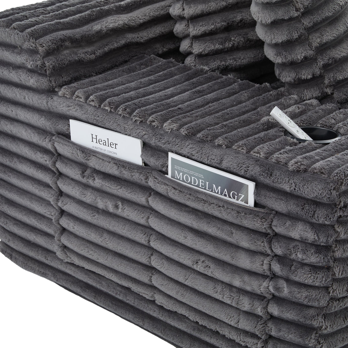 Dark Grey Corduroy Sofa Bed — detail 27