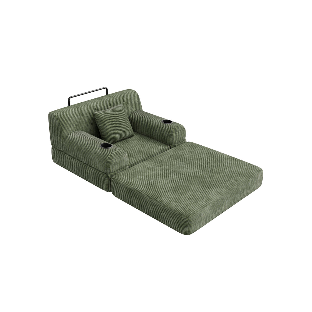 Green Corduroy Sleeper Chair — detail 10