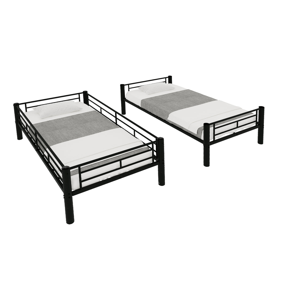 Black Convertible Metal Bunk Bed – 90 × 190 cm — detail 16