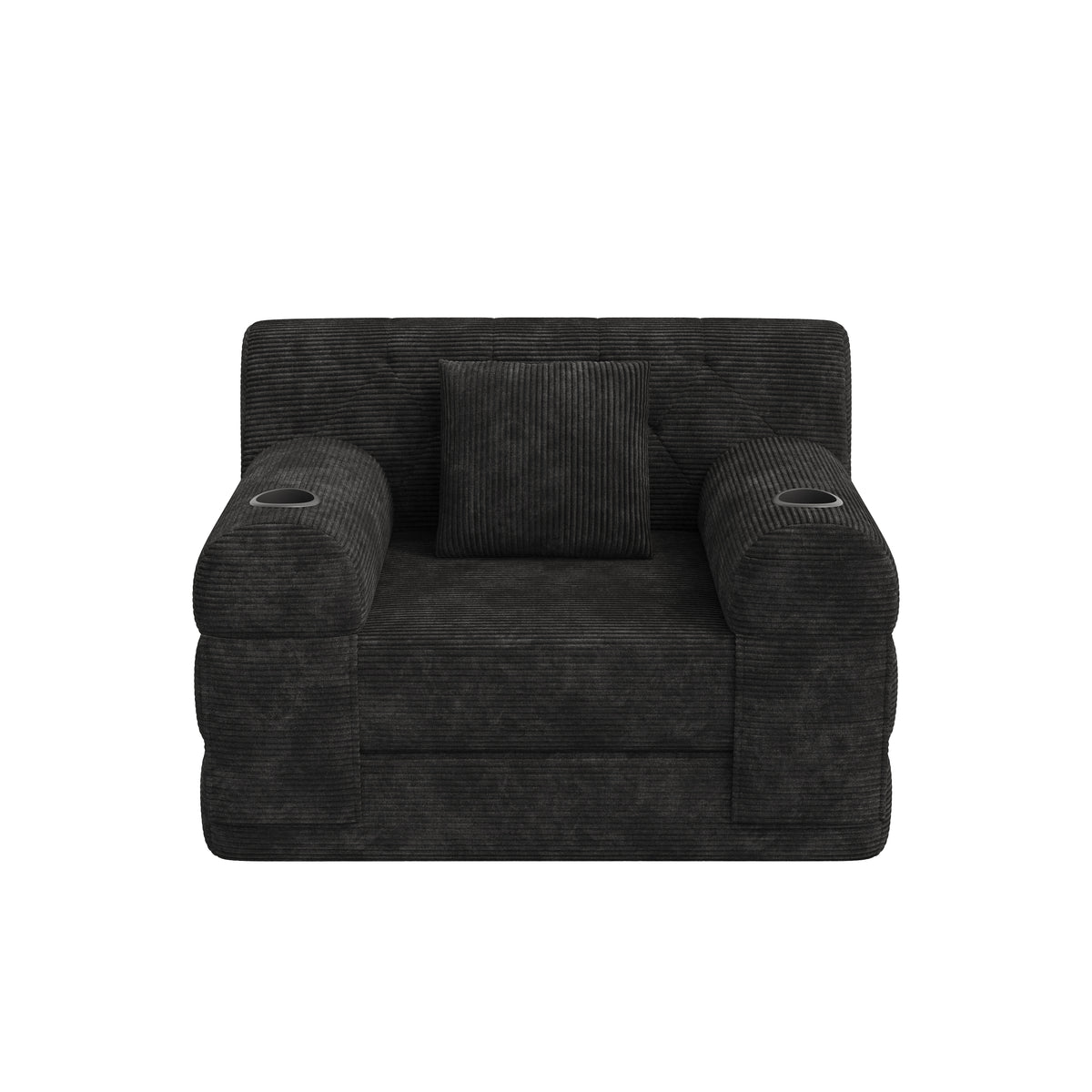 Black Corduroy Sleeper Chair — detail 11