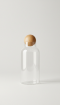 Minimalist Glass Carafe With Oak Stopper