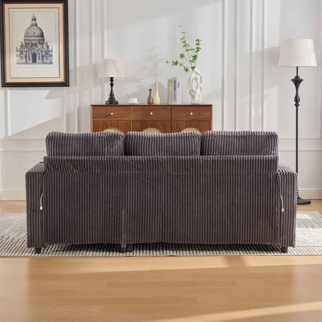 Dark Grey Corduroy Sofa Bed — detail 19