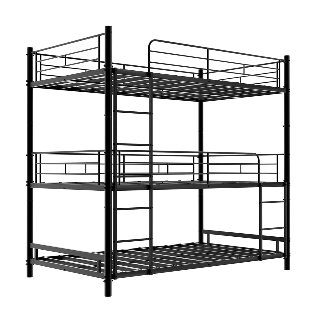 Black Triple Metal Bunk Bed – 90 × 190 cm — detail 11