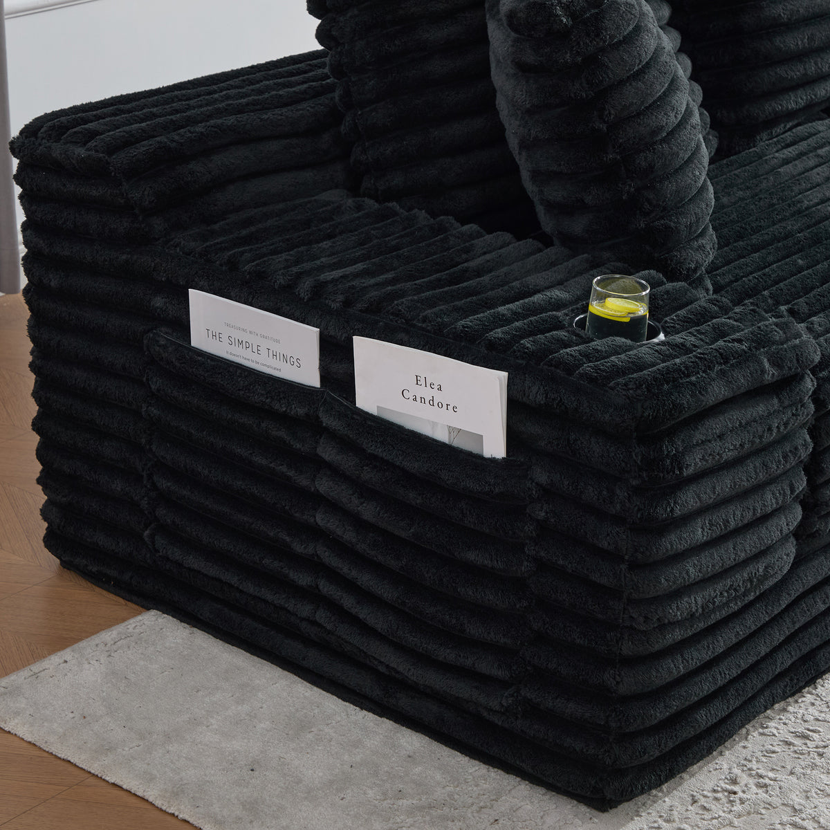 Black Corduroy Sofa Bed — detail 19