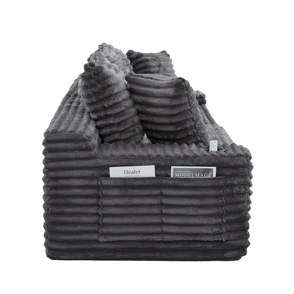 Dark Grey Corduroy Sofa Bed — detail 26
