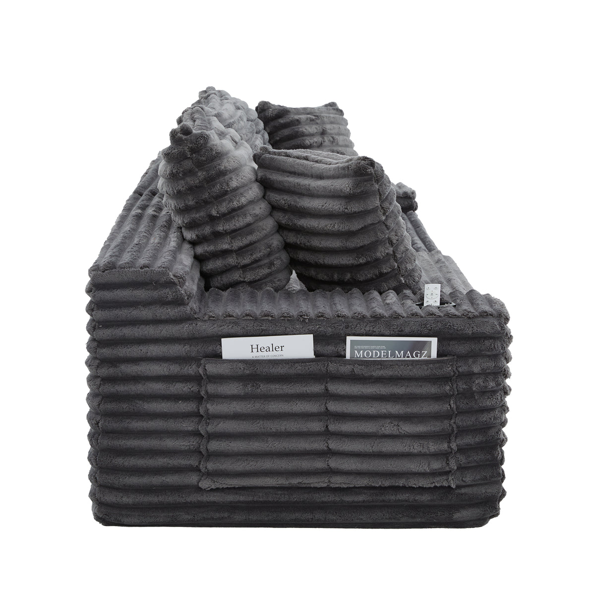 Dark Grey Corduroy Sofa Bed — detail 26