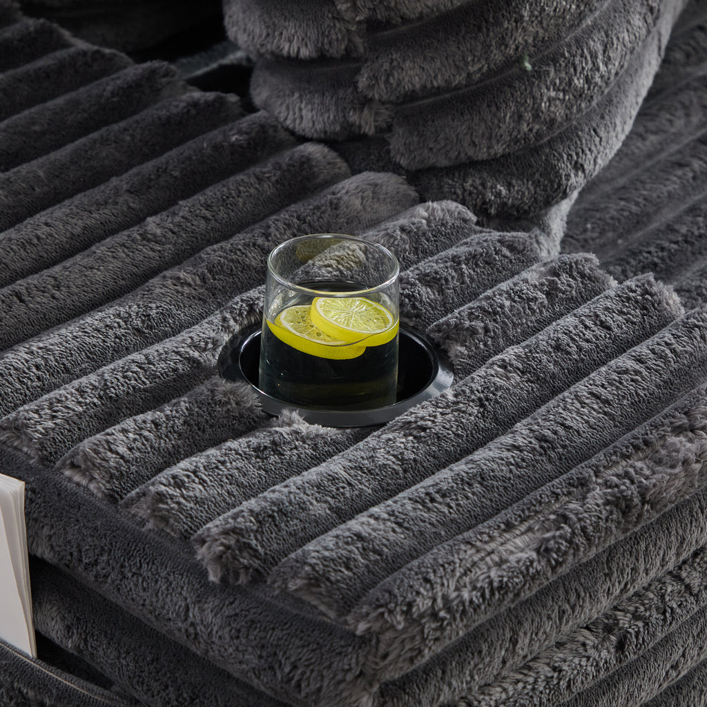 Dark Grey Corduroy Sofa Bed — detail 20