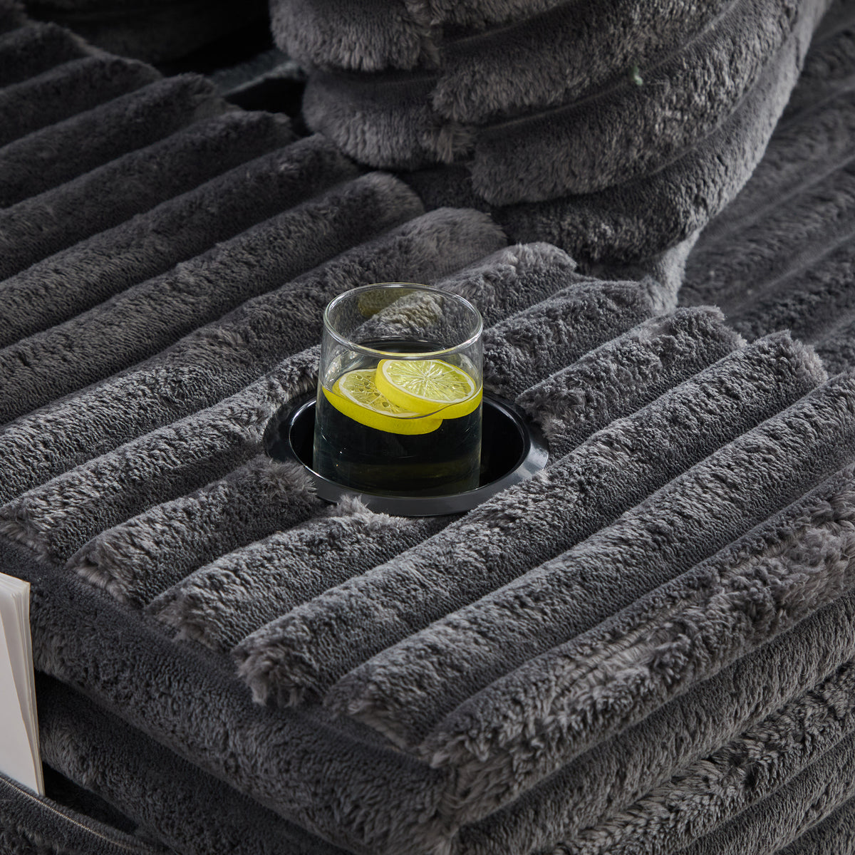 Dark Grey Corduroy Sofa Bed — detail 20