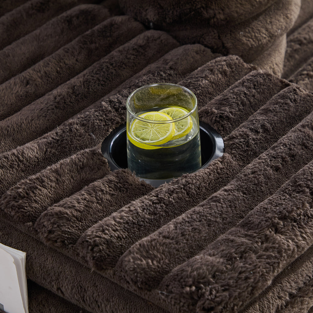 Coffee Corduroy Sofa Bed — detail 19