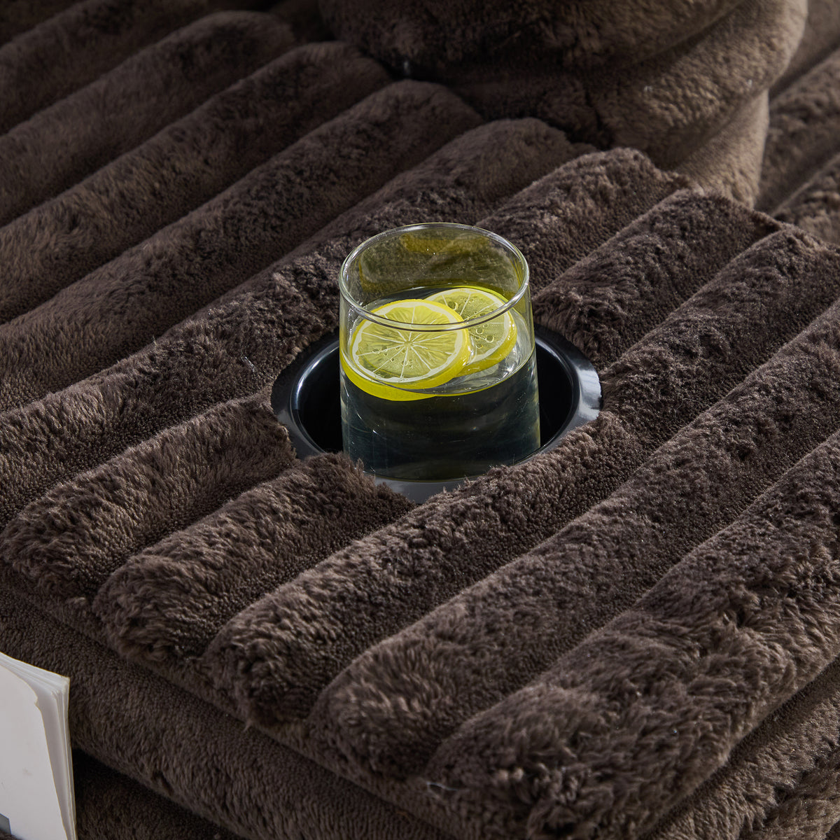 Coffee Corduroy Sofa Bed — detail 19