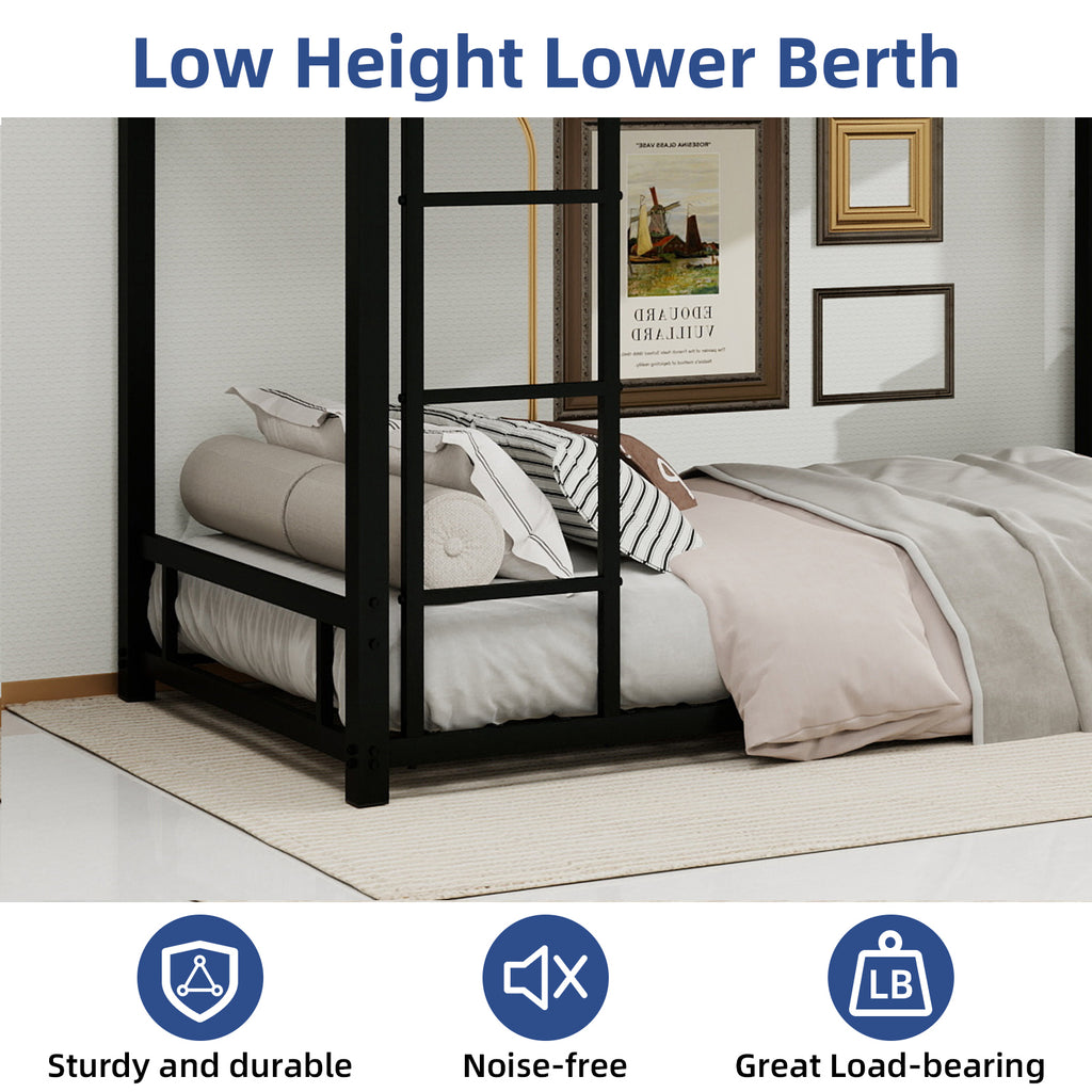 Black Metal Bunk Bed – 90 × 190 cm — detail 4