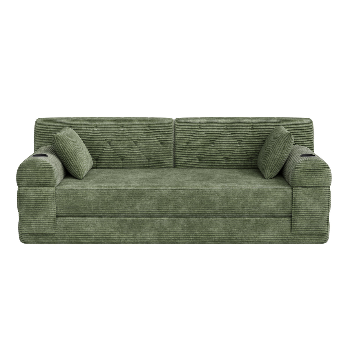 Green Corduroy 3-Seater Sofa Bed — detail 10