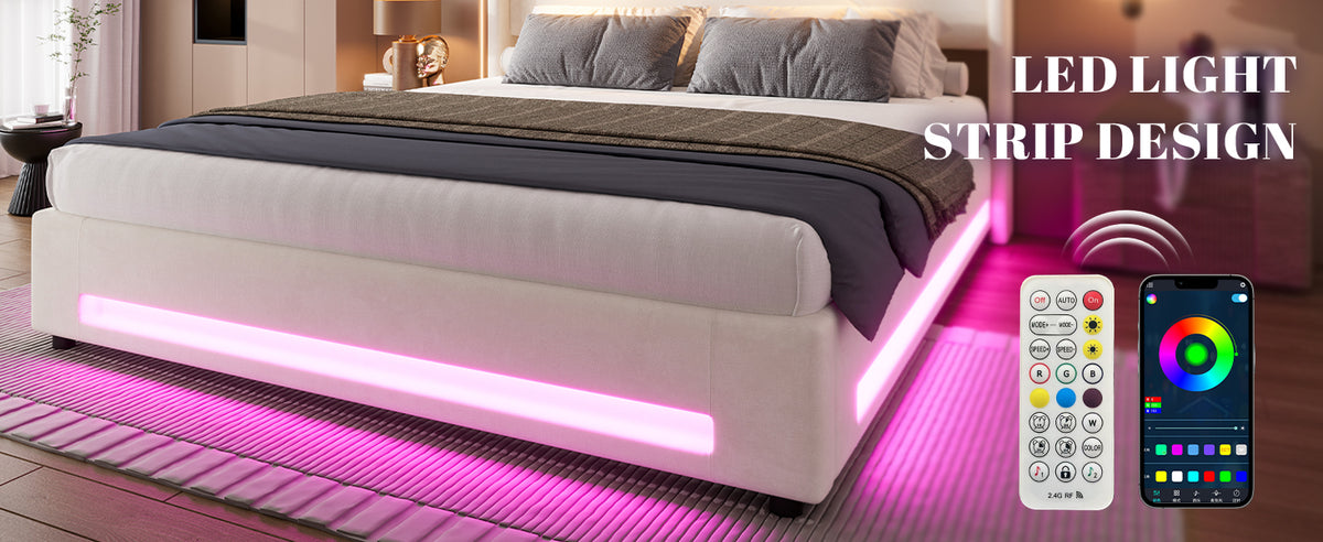 Beige Velvet Storage Bed Frame – 150 × 200 cm — detail 13