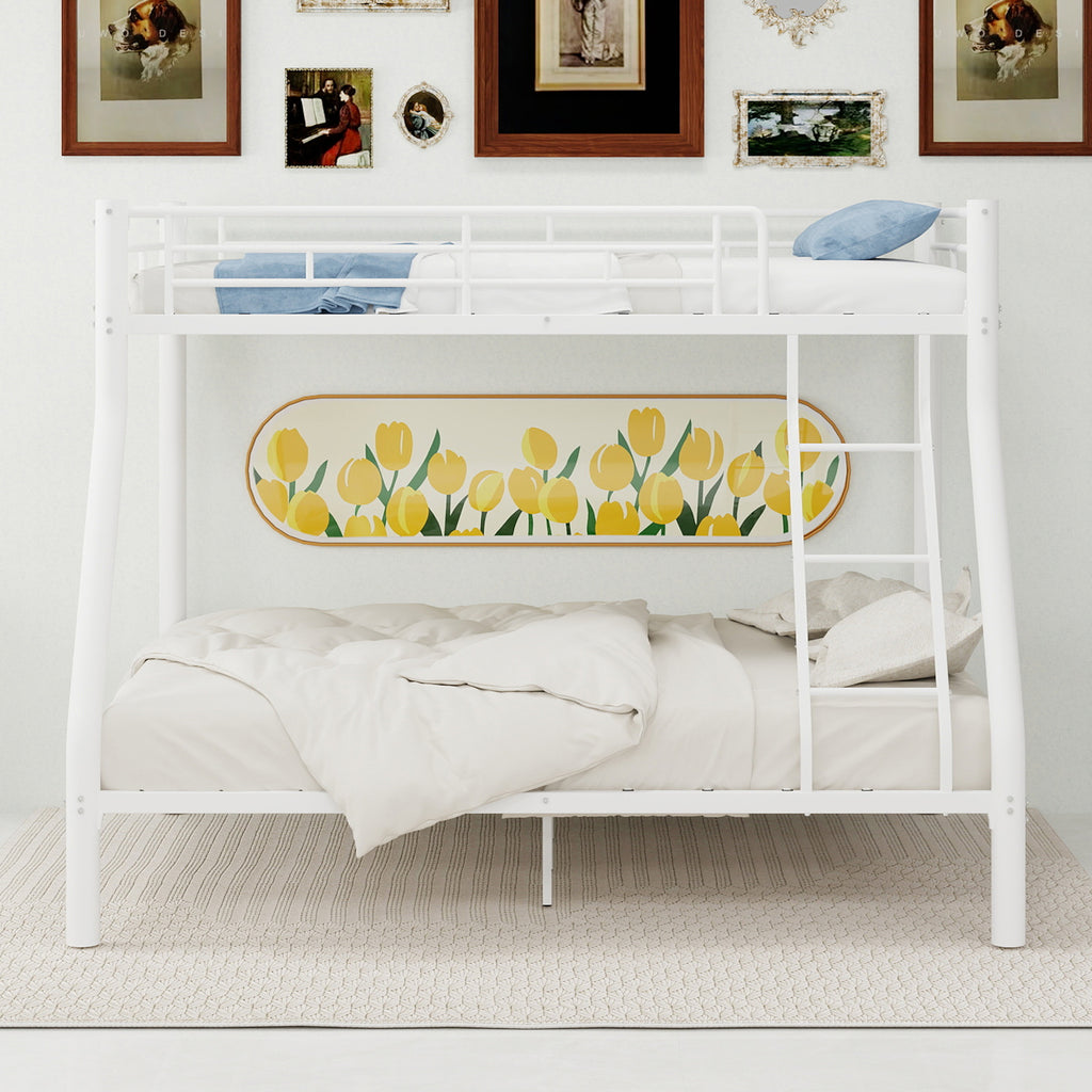 White Metal Bunk Bed – Single over Double — detail 3