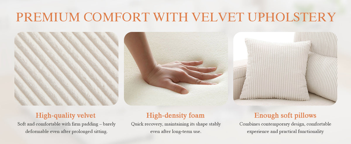 Beige Oversized Chenille Chaise Lounge with Pillows — detail 25