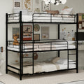 Black Triple Metal Bunk Bed – 90 × 190 cm — product view
