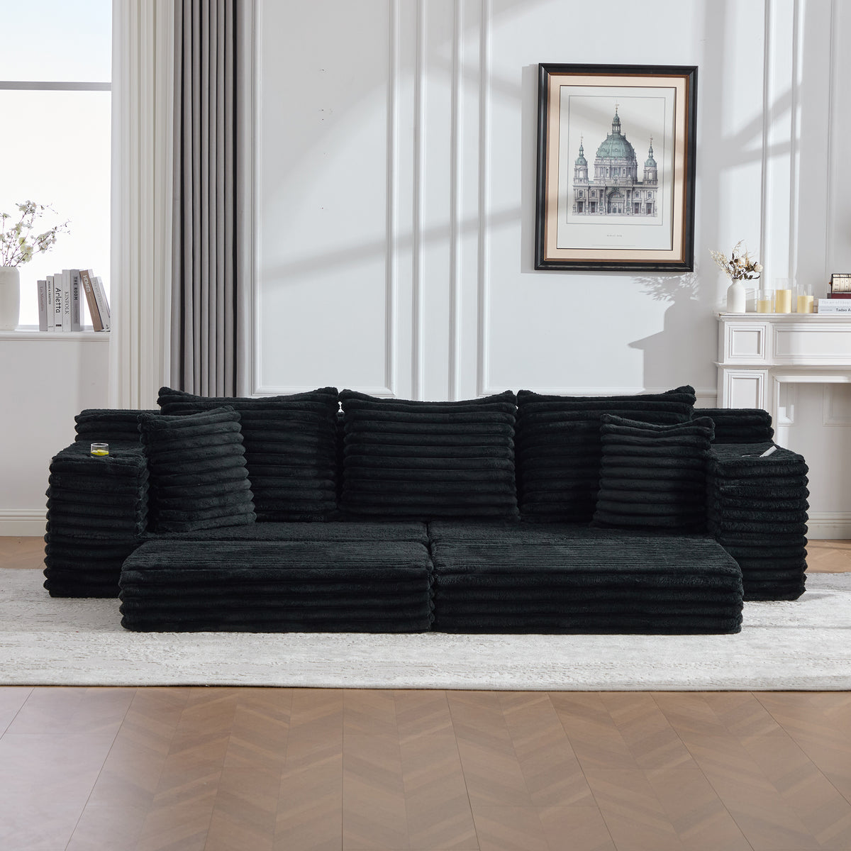 Black Corduroy Sofa Bed — detail 13