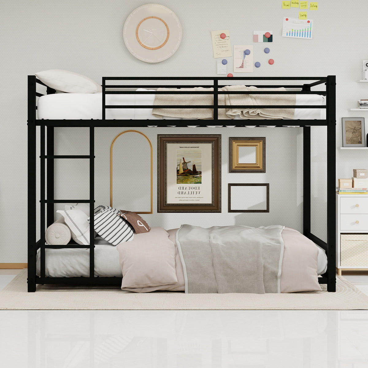 Black Metal Bunk Bed – 90 × 190 cm — detail 3