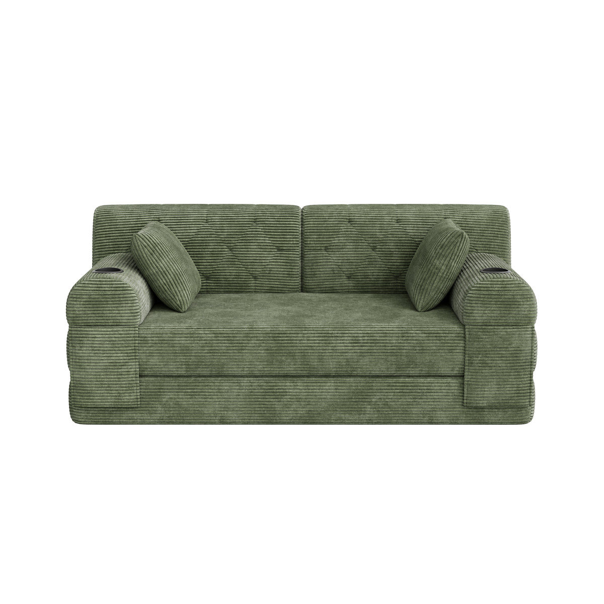 Green Corduroy 2-Seater Sofa Bed — detail 10