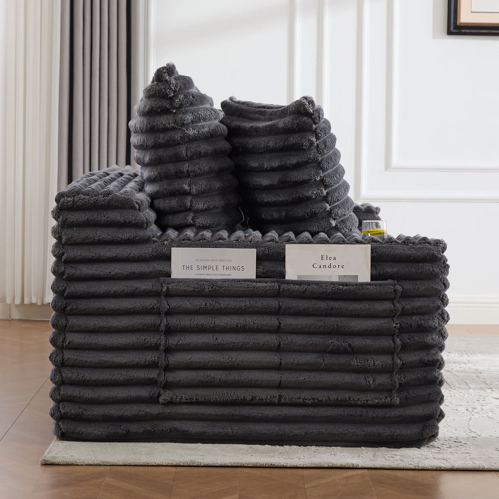 Dark Grey Corduroy Sofa Bed — detail 16