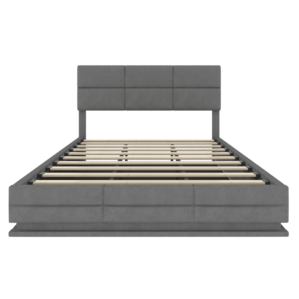 Dark Grey Velvet Storage Bed Frame – 150 × 200 cm — detail 12