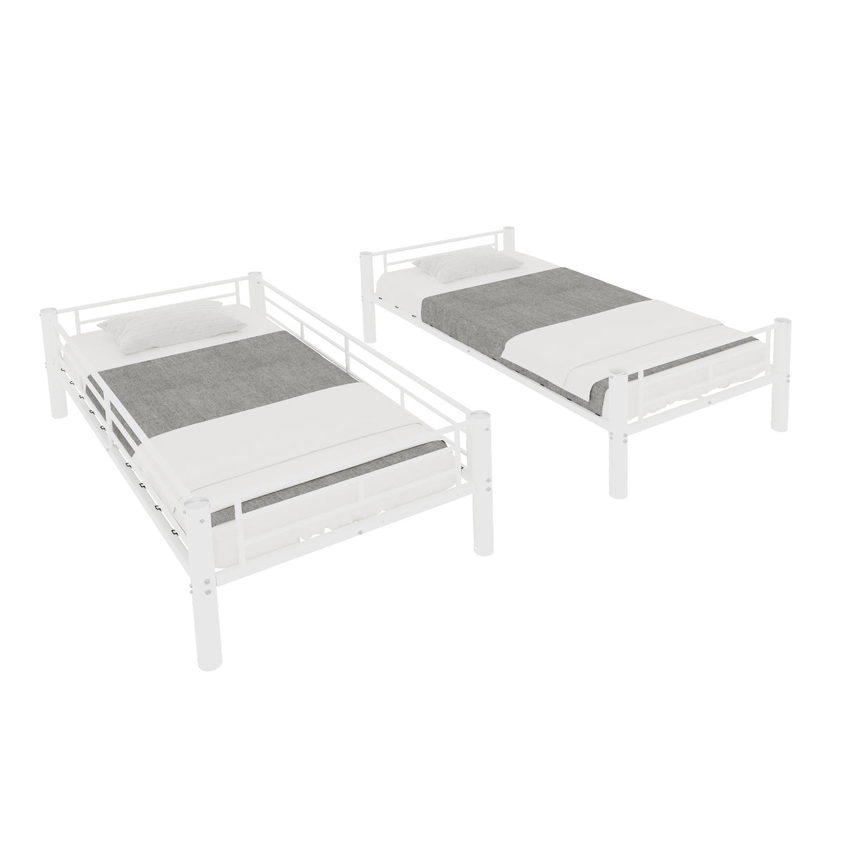 White Convertible Metal Bunk Bed – 90 × 190 cm — detail 15