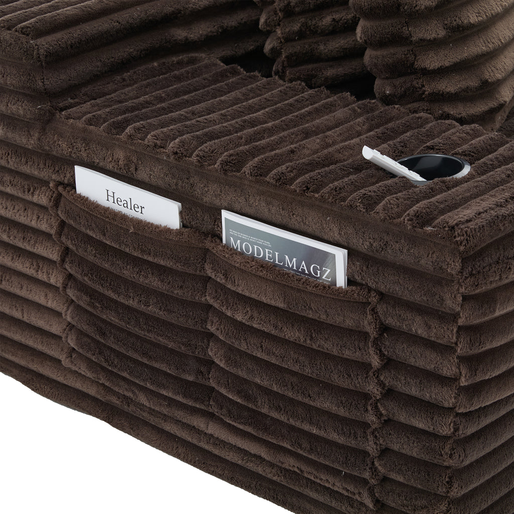Coffee Corduroy Sofa Bed — detail 27