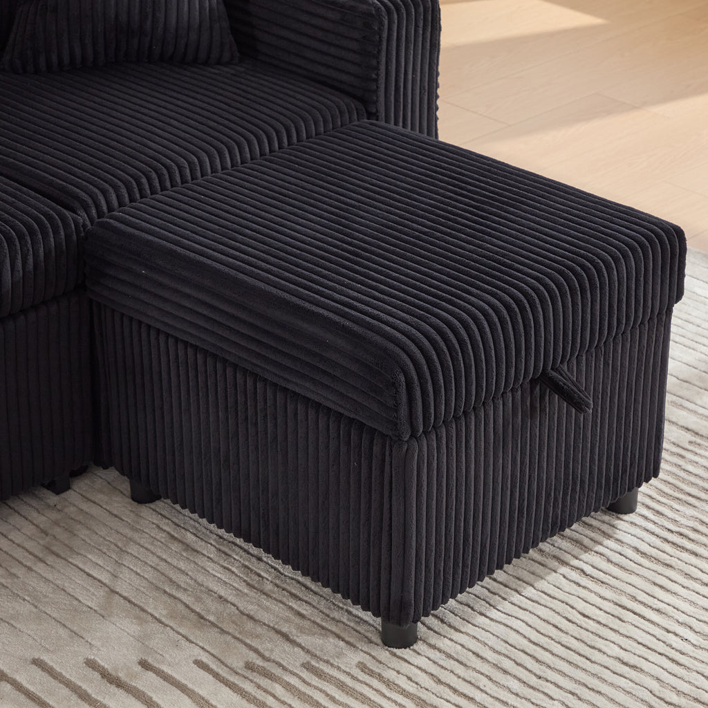Black Corduroy Sofa Bed — detail 22