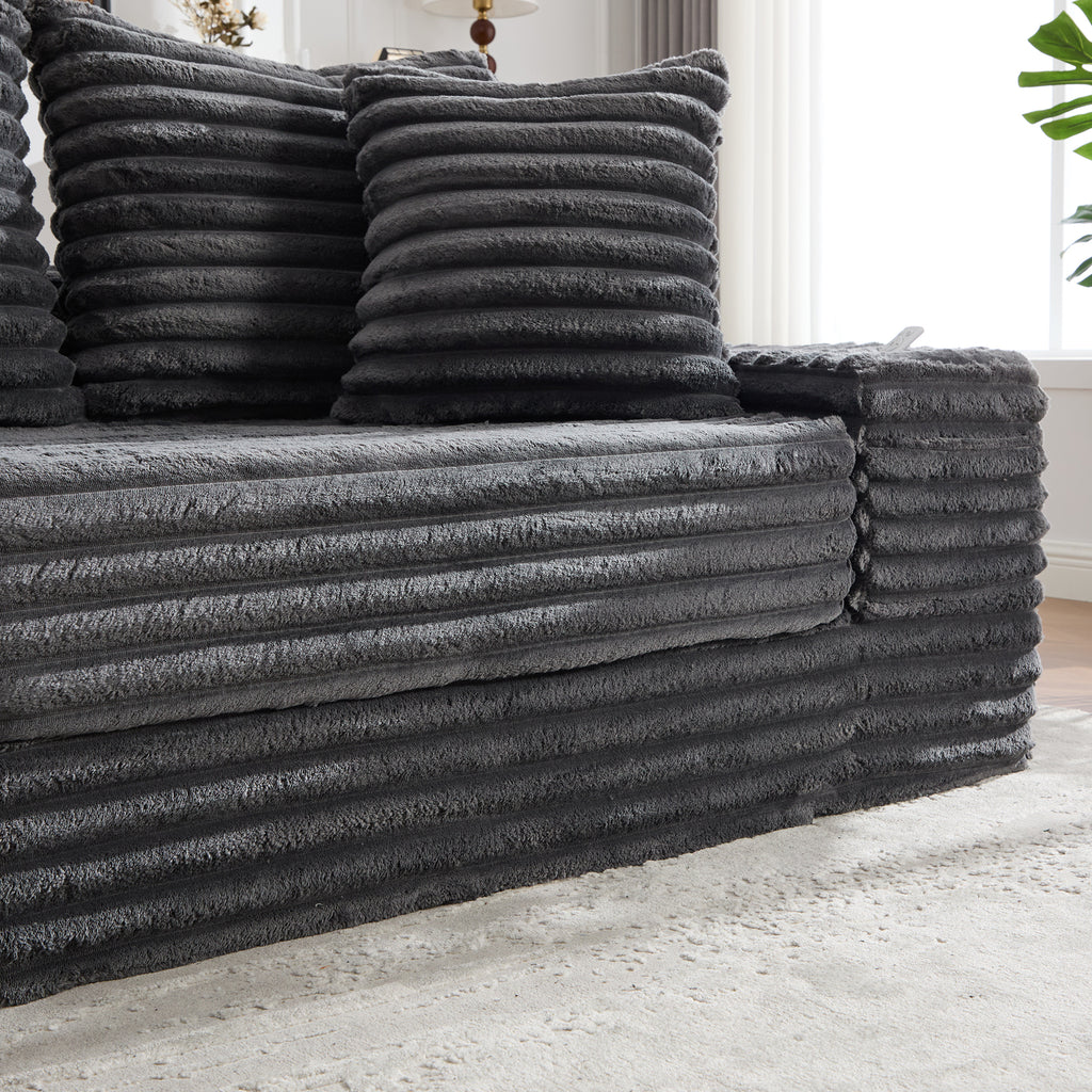 Dark Grey Corduroy Sofa Bed — detail 18