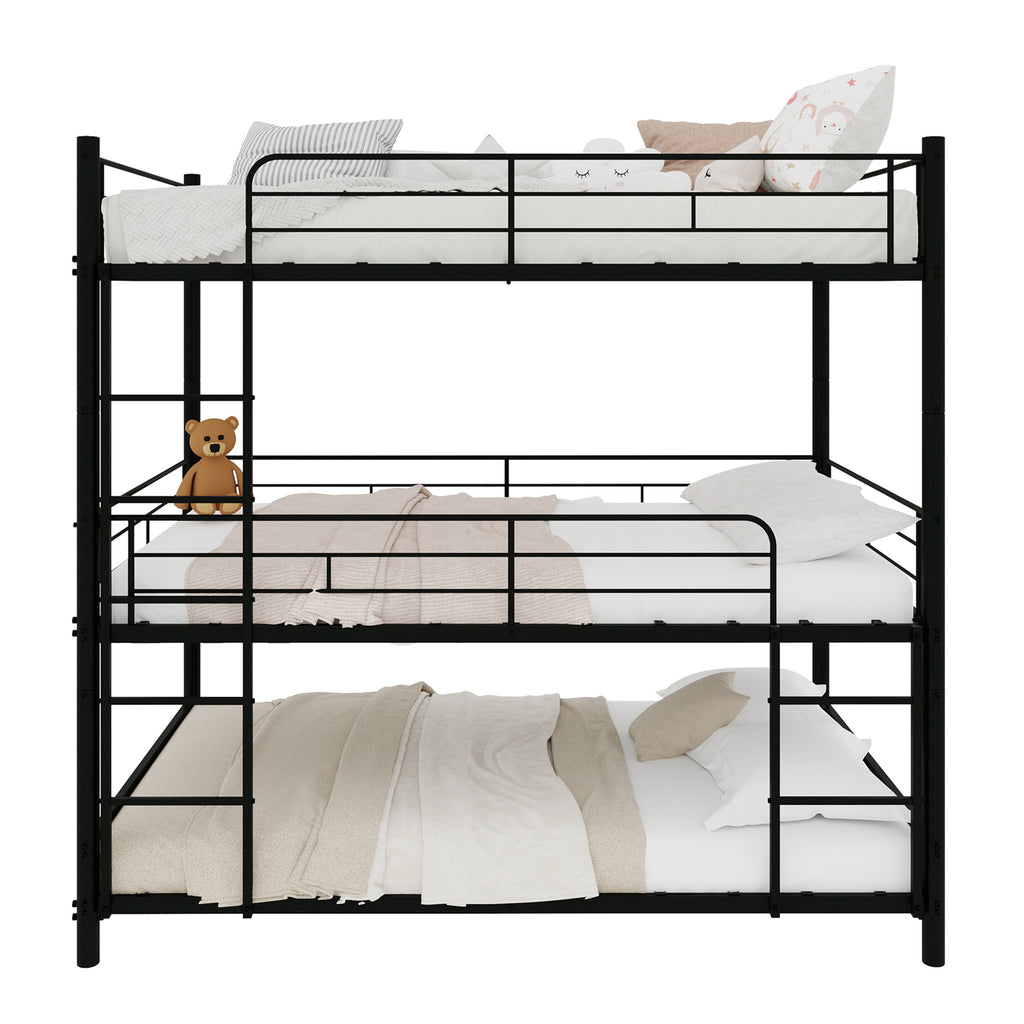 Black Triple Metal Bunk Bed – 90 × 190 cm — detail 10